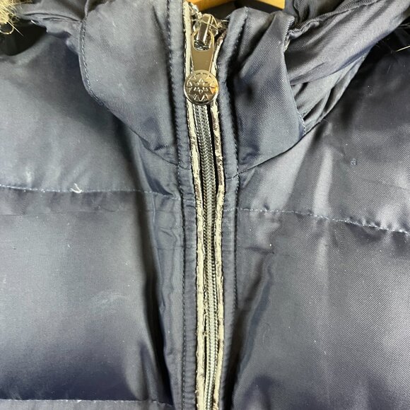 PYRENEX Jacket Womens Size 4/6 Small Navy Down Bomber Hooded Puffer Gorpcore Ski - Picture 5 of 12